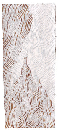 Aboriginal Artwork by Lamangirra #2 Gumana, Garrapara, 118x48cm Bark