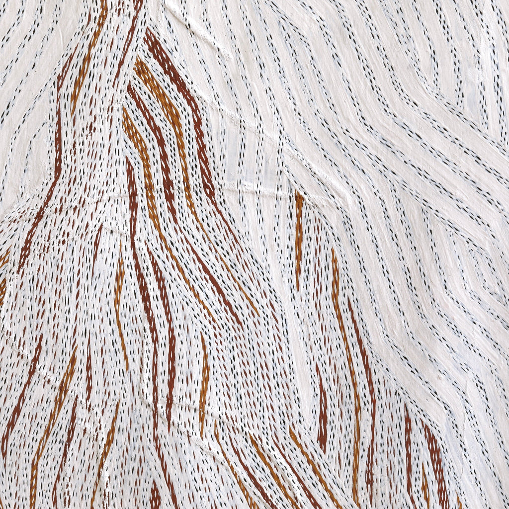 Aboriginal Artwork by Lamangirra #2 Gumana, Garrapara, 118x48cm Bark