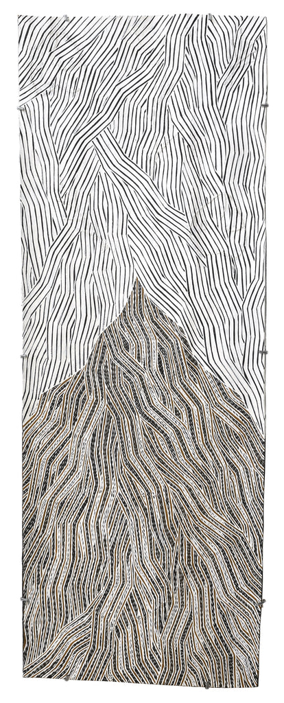 Aboriginal Artwork by Lamangirra #2 Gumana, Garrapara, 132x48cm Bark - ART ARK®
