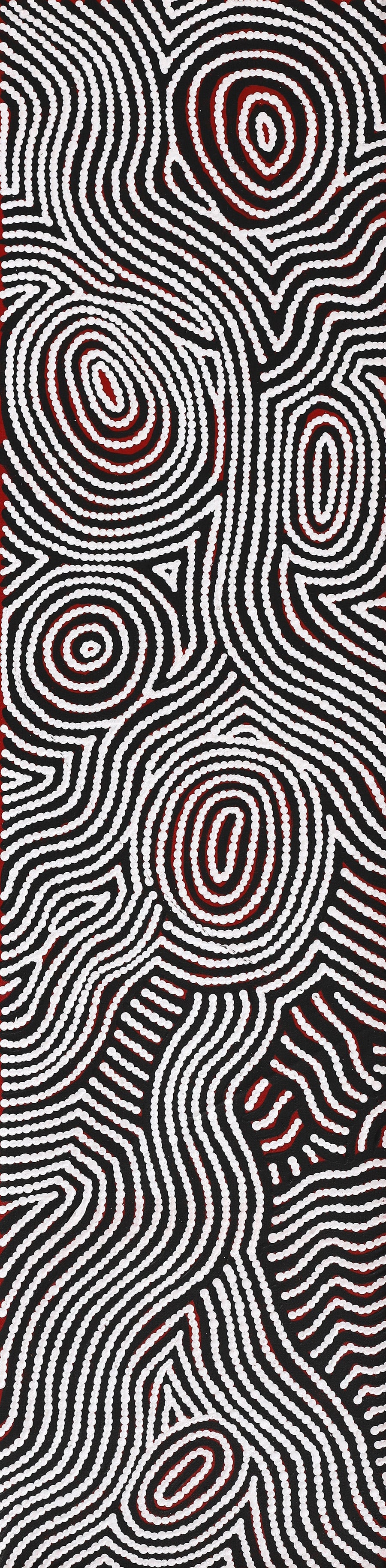 Aboriginal Artwork by Leah Nampijinpa Sampson, Ngapa Jukurrpa - Pirlinyarnu, 122x30cm