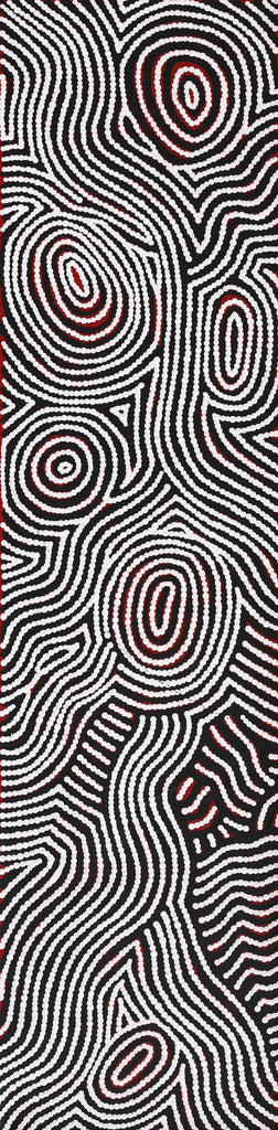 Aboriginal Artwork by Leah Nampijinpa Sampson, Ngapa Jukurrpa - Pirlinyarnu, 122x30cm