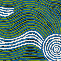 Aboriginal Artwork by Leah Nampijinpa Sampson, Ngapa Jukurrpa - Pirlinyarnu, 76x30cm