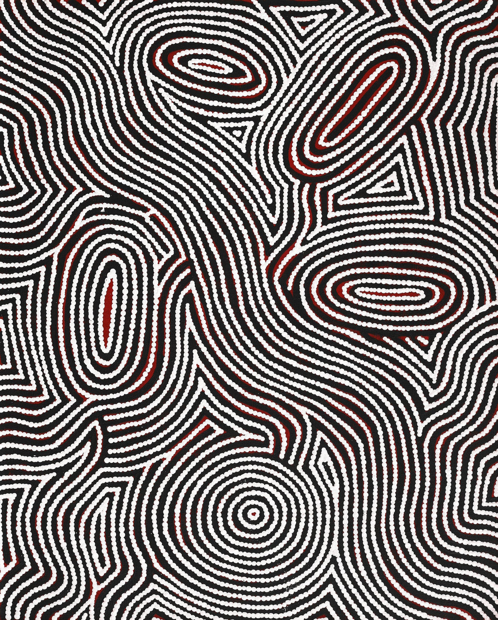 Aboriginal Artwork by Leah Nampijinpa Sampson, Ngapa Jukurrpa - Pirlinyarnu, 76x61cm