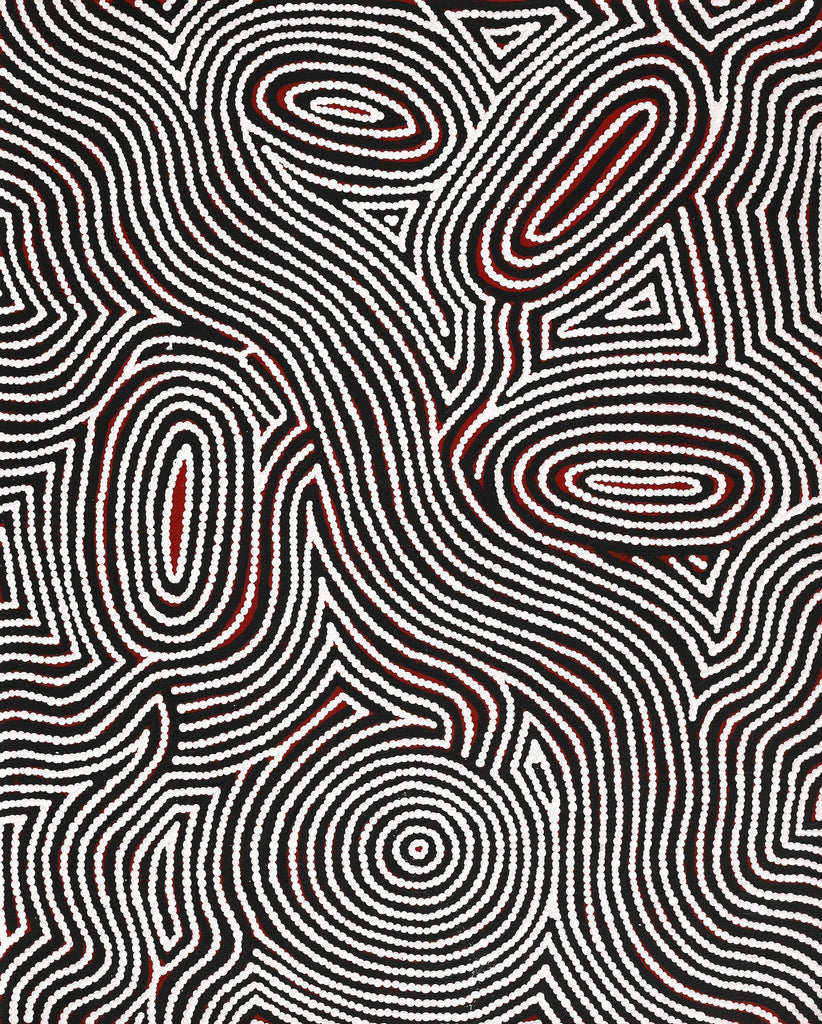 Aboriginal Artwork by Leah Nampijinpa Sampson, Ngapa Jukurrpa - Pirlinyarnu, 76x61cm - ART ARK®