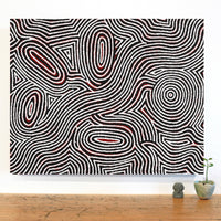 Aboriginal Artwork by Leah Nampijinpa Sampson, Ngapa Jukurrpa - Pirlinyarnu, 76x61cm