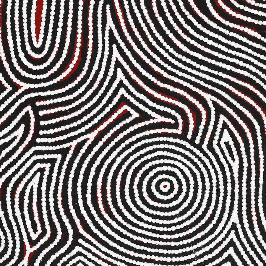 Aboriginal Artwork by Leah Nampijinpa Sampson, Ngapa Jukurrpa - Pirlinyarnu, 76x61cm