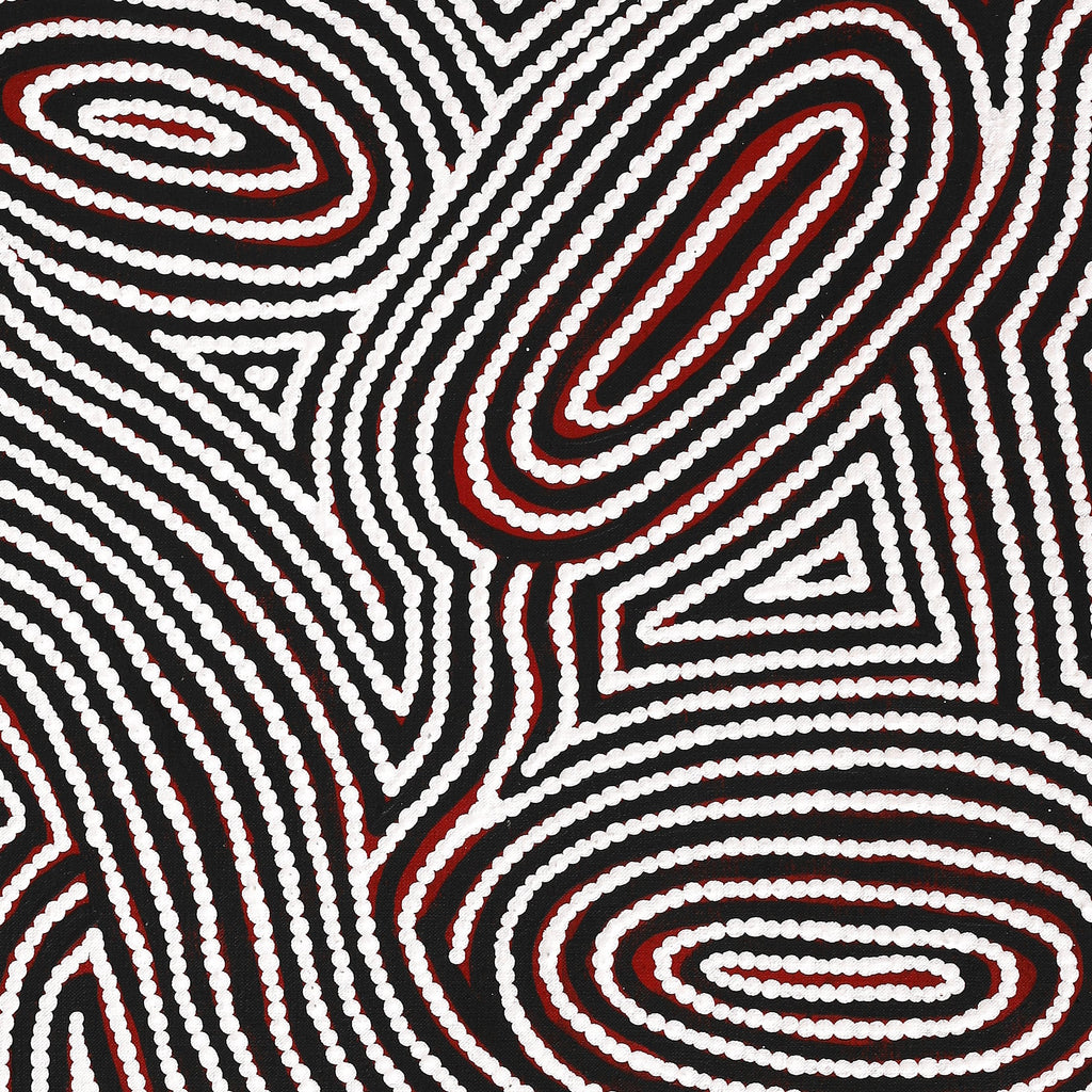 Aboriginal Artwork by Leah Nampijinpa Sampson, Ngapa Jukurrpa - Pirlinyarnu, 76x61cm