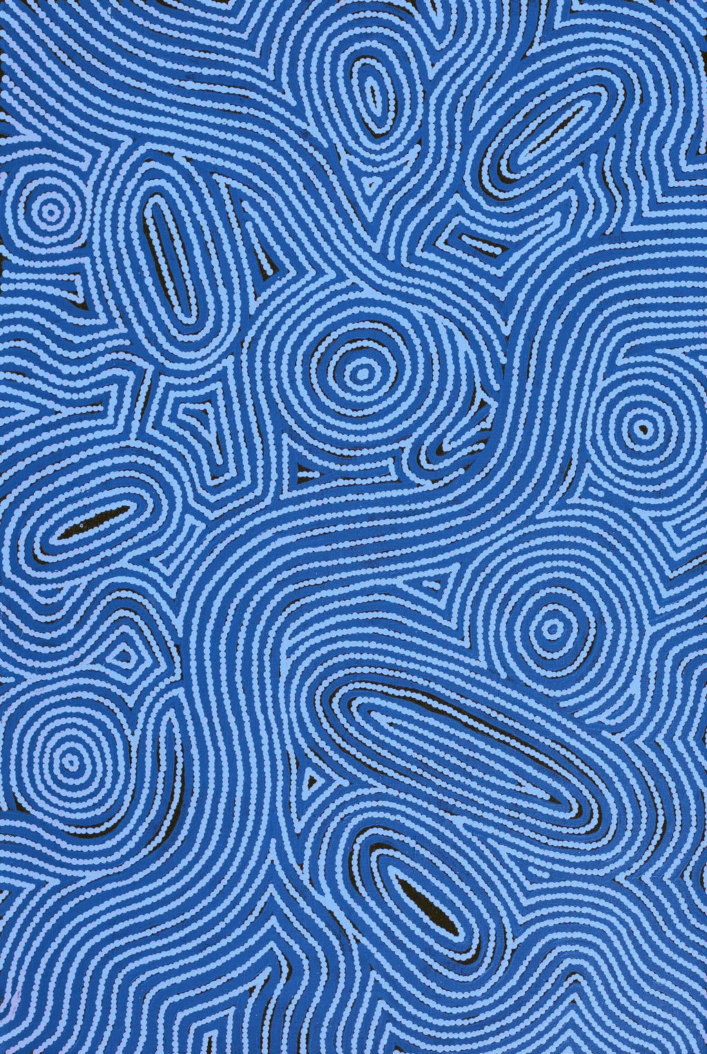 Aboriginal Artwork by Leah Nampijinpa Sampson, Ngapa Jukurrpa - Pirlinyarnu, 91x61cm
