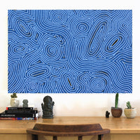 Aboriginal Artwork by Leah Nampijinpa Sampson, Ngapa Jukurrpa - Pirlinyarnu, 91x61cm
