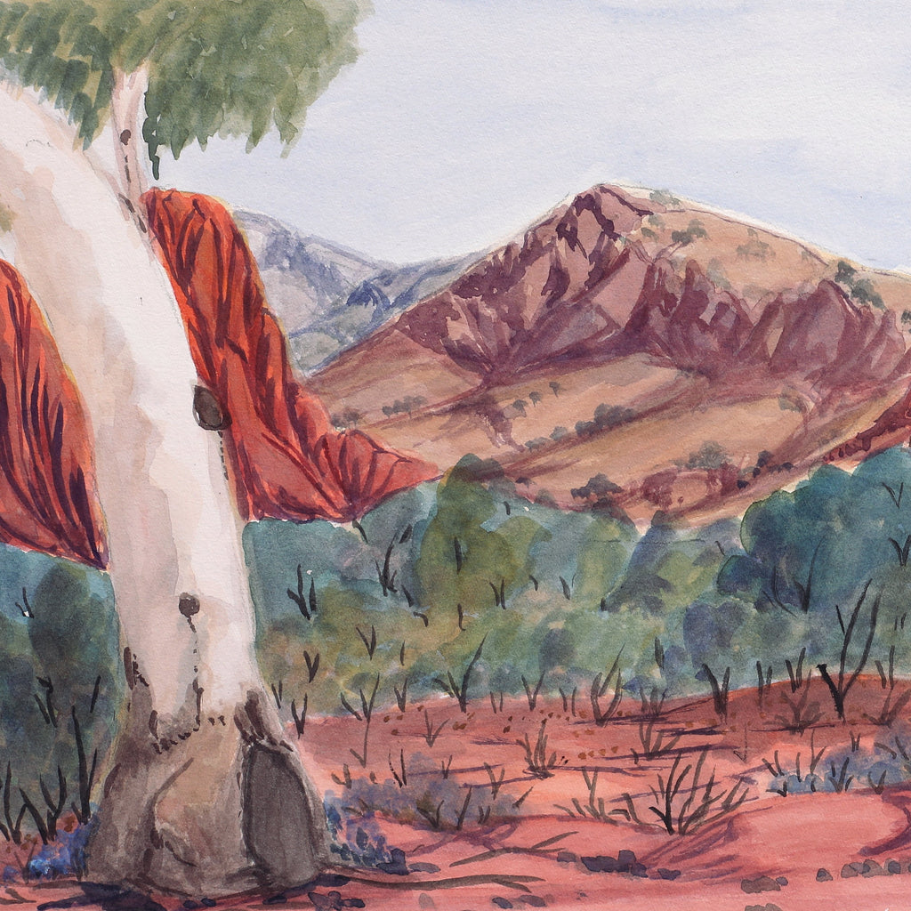 Aboriginal Artwork by Lenie Namatjira Lankin, Mt Leibig, 53.5x23cm