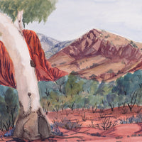 Aboriginal Artwork by Lenie Namatjira Lankin, Mt Leibig, 53.5x23cm
