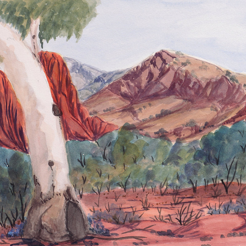 Aboriginal Artwork by Lenie Namatjira Lankin, Mt Leibig, 53.5x23cm