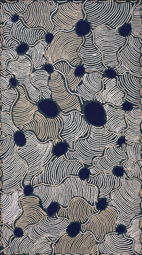 Aboriginal Artwork by Leonie Napaltjarri Kamutu, Papa Tjukurrpa (Dog Dreaming), 136x76cm