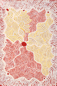 Aboriginal Art by Leonie Napaltjarri Kamutu, Papa Tjukurrpa (Dog Dreaming), 75x50cm - ART ARK®