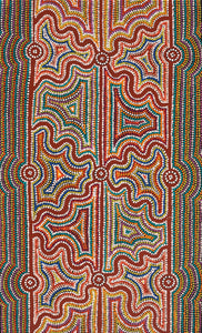 Aboriginal Artwork by Leroy Jupurrurla Gibson, Wirnpa Jukurrpa (Lightning Dreaming), 76x46cm - ART ARK®