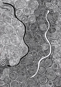 Aboriginal Artwork by Leston Japaljarri Spencer, Warna Jukurrpa (Snake Dreaming), 152x107cm - ART ARK®