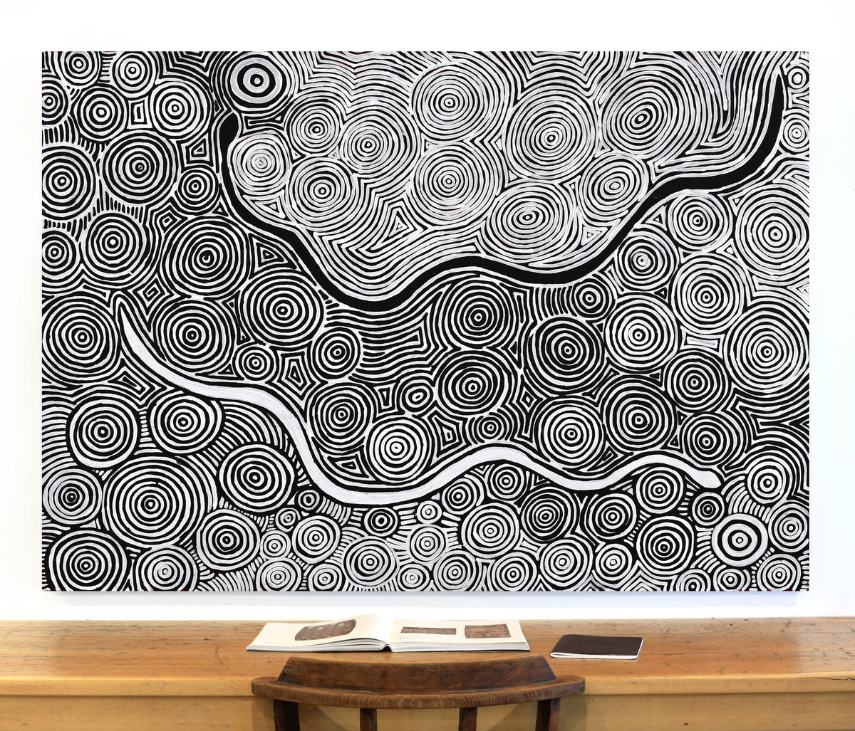 Aboriginal Art by Leston Japaljarri Spencer, Warna Jukurrpa (Snake Dreaming), 152x107cm - ART ARK®