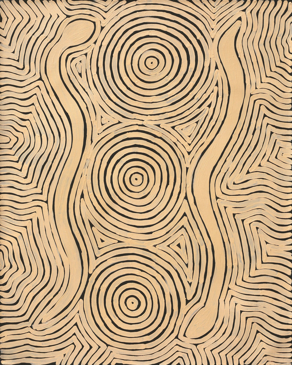 Aboriginal Artwork by Leston Japaljarri Spencer, Warna Jukurrpa (Snake Dreaming), 76x61cm