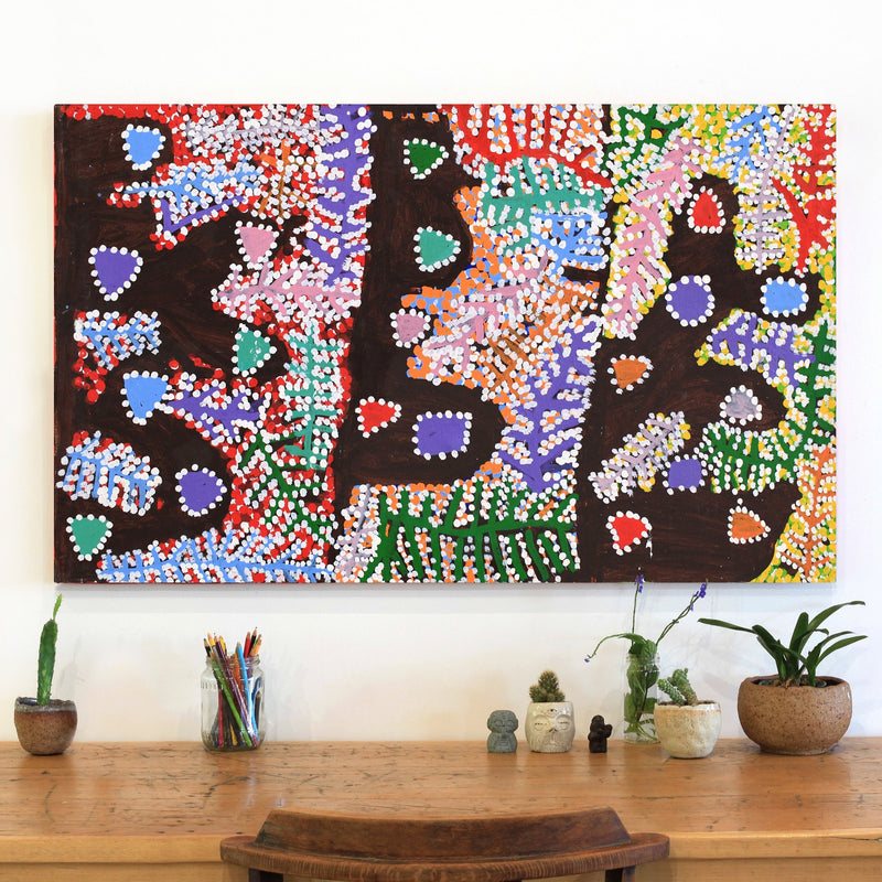 Aboriginal Artwork by Linda Ngitjanka, Alkipi Country, 116x71cm
