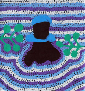 Aboriginal Art by Linda Ngitjanka, Honey Grevillea, 76x71cm - ART ARK®