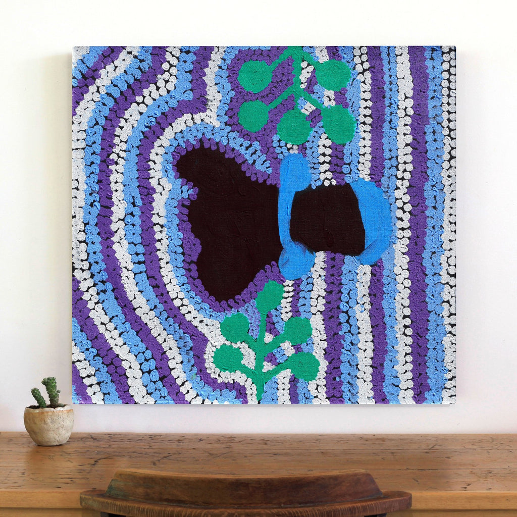 Aboriginal Artwork by Linda Ngitjanka, Honey Grevillea, 76x71cm - ART ARK®