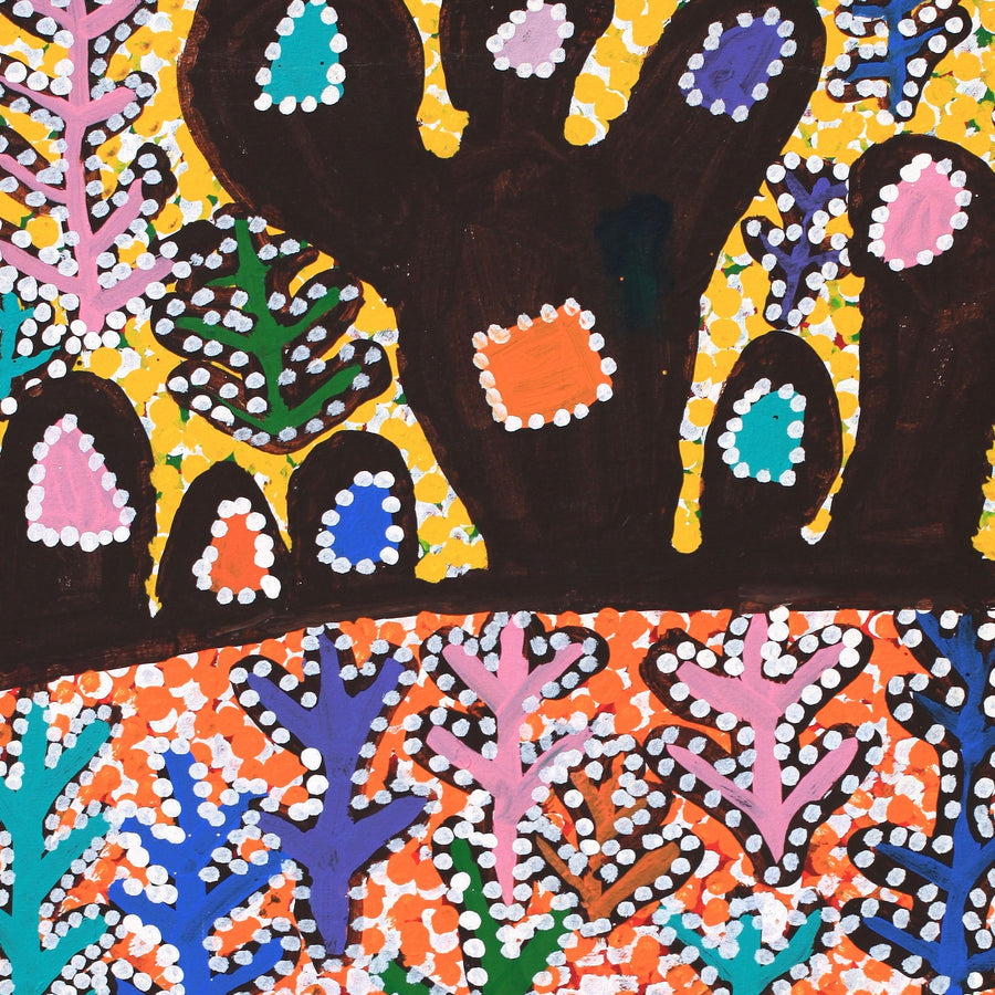 Aboriginal Artwork by Linda Ngitjanka, Puli at Alkipi, 112x71cm