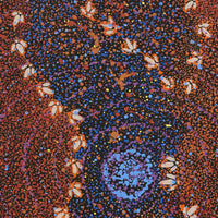 Aboriginal Artwork by Lloyd Jampijinpa Brown, Yankirri Jukurrpa (Emu Dreaming) - Ngarlikurlangu, 107x46cm