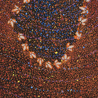 Aboriginal Artwork by Lloyd Jampijinpa Brown, Yankirri Jukurrpa (Emu Dreaming) - Ngarlikurlangu, 107x46cm