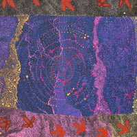 Aboriginal Artwork by Lloyd Jampijinpa Brown, Yankirri Jukurrpa (Emu Dreaming) - Ngarlikurlangu, 122x61cm