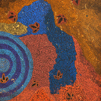 Aboriginal Artwork by Lloyd Jampijinpa Brown, Yankirri Jukurrpa (Emu Dreaming) - Ngarlikurlangu, 152x152cm