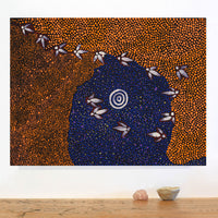 Aboriginal Artwork by Lloyd Jampijinpa Brown, Yankirri Jukurrpa (Emu Dreaming) - Ngarlikurlangu, 61x46cm