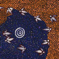 Aboriginal Artwork by Lloyd Jampijinpa Brown, Yankirri Jukurrpa (Emu Dreaming) - Ngarlikurlangu, 61x46cm