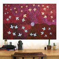 Aboriginal Artwork by Lloyd Jampijinpa Brown, Yankirri Jukurrpa (Emu Dreaming) - Ngarlikurlangu, 91x61cm
