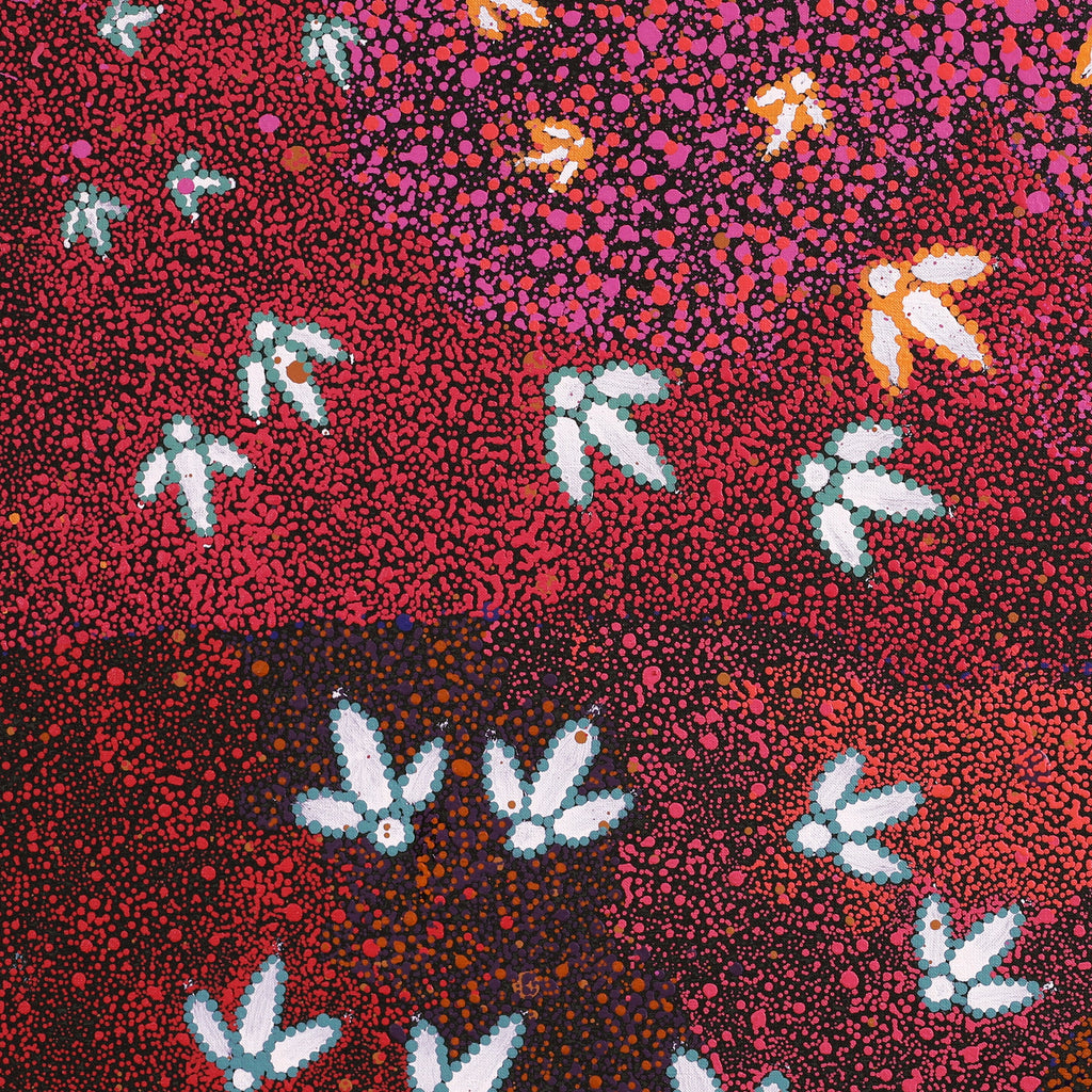 Aboriginal Artwork by Lloyd Jampijinpa Brown, Yankirri Jukurrpa (Emu Dreaming) - Ngarlikurlangu, 91x61cm