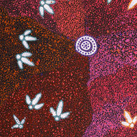 Aboriginal Artwork by Lloyd Jampijinpa Brown, Yankirri Jukurrpa (Emu Dreaming) - Ngarlikurlangu, 91x61cm