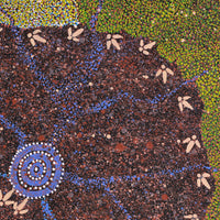 Aboriginal Artwork by Lloyd Jampijinpa Brown, Yankirri Jukurrpa (Emu Dreaming) - Ngarlikurlangu, 91x91cm