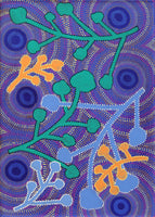 Aboriginal Art by Loretta Penhall, Bush flowers and seeds, 70x50cm - ART ARK®