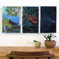Aboriginal Artwork by Loretta Penhall, Haasts Bluff landscape, 80x40cm