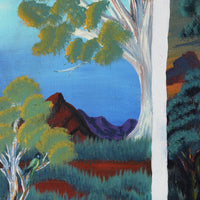 Aboriginal Artwork by Loretta Penhall, Haasts Bluff landscape, 80x40cm