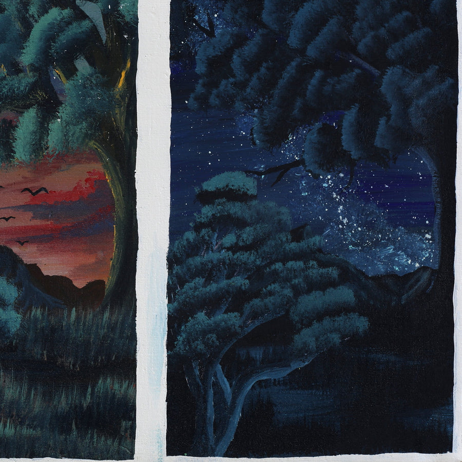 Aboriginal Artwork by Loretta Penhall, Haasts Bluff landscape, 80x40cm