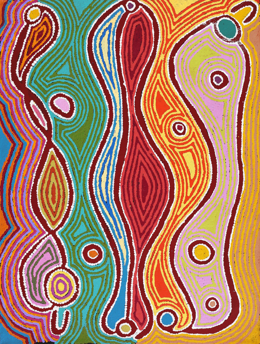 Aboriginal Artwork by Louise Napangardi Watson, Mina Mina Jukurrpa, 61x46cm