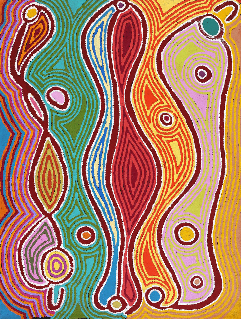 Aboriginal Artwork by Louise Napangardi Watson, Mina Mina Jukurrpa, 61x46cm - ART ARK®
