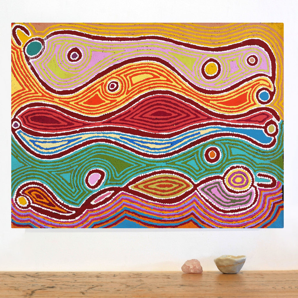 Aboriginal Artwork by Louise Napangardi Watson, Mina Mina Jukurrpa, 61x46cm