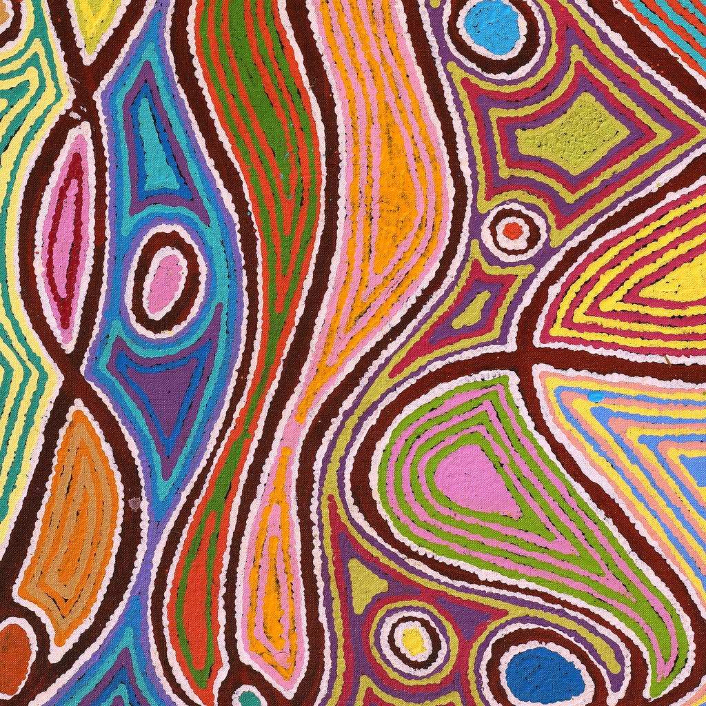 Aboriginal Artwork by Louise Napangardi Watson, Mina Mina Jukurrpa, 76x46cm