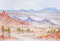 Aboriginal Artwork by Marcus Wheeler, Tjoritja, 39.5x27cm