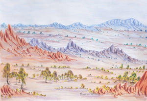 Aboriginal Artwork by Marcus Wheeler, Tjoritja, 39.5x27cm - ART ARK®