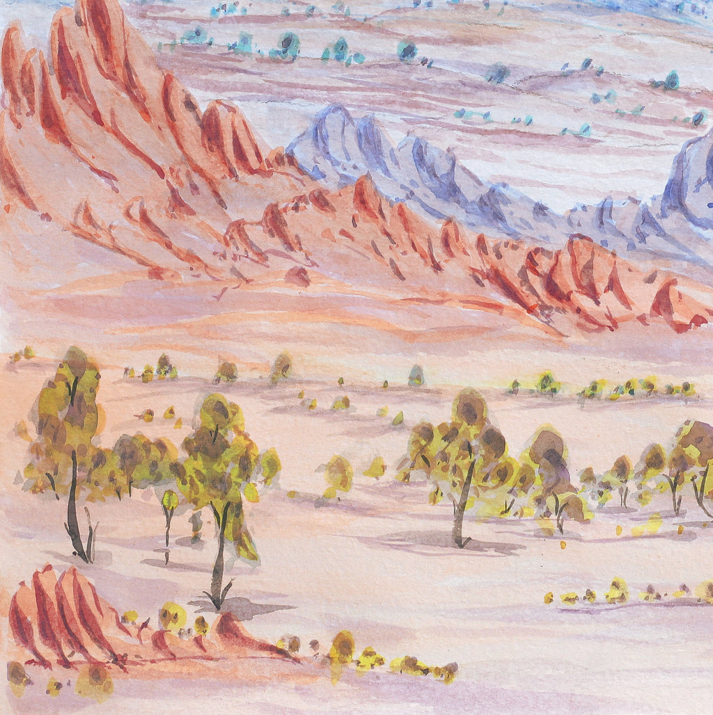 Aboriginal Artwork by Marcus Wheeler, Tjoritja, 39.5x27cm
