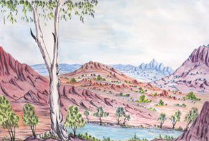 Aboriginal Art by Marcus Wheeler, Tjoritja, 51x34.5cm - ART ARK®