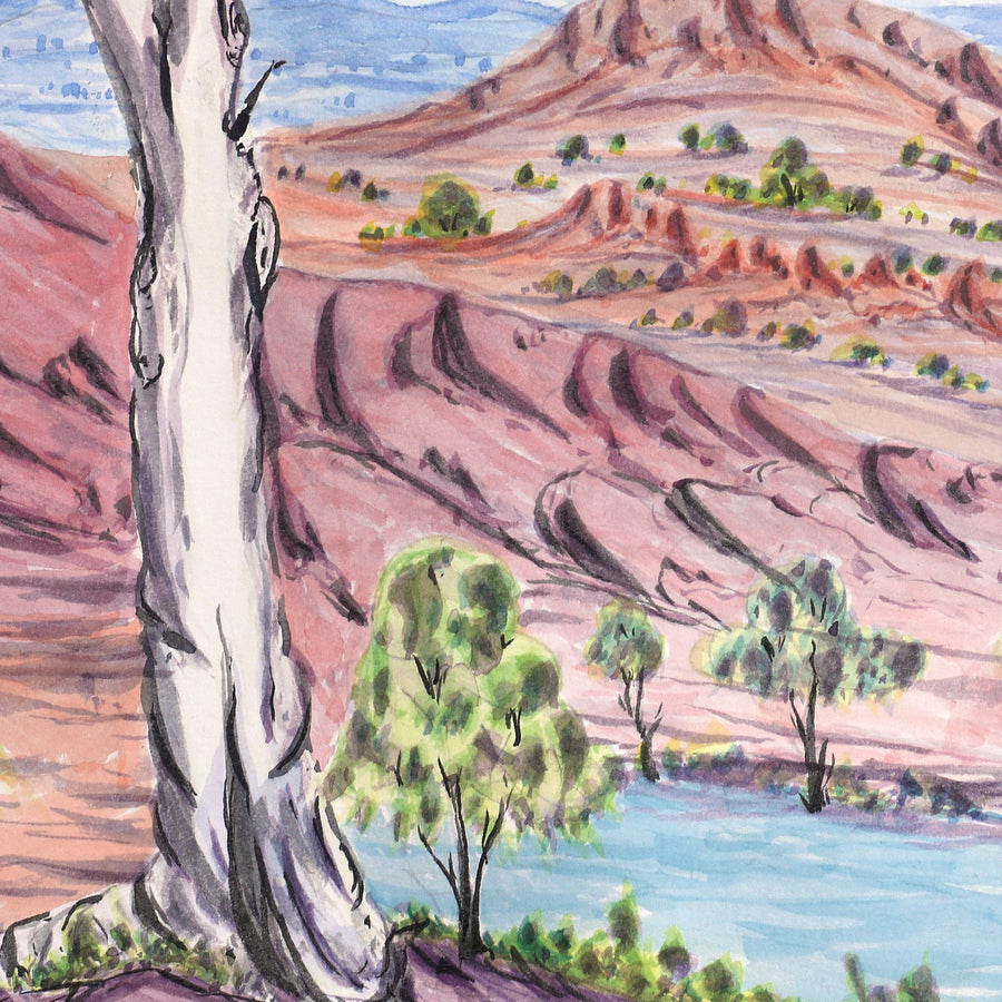 Aboriginal Artwork by Marcus Wheeler, Tjoritja, 51x34.5cm