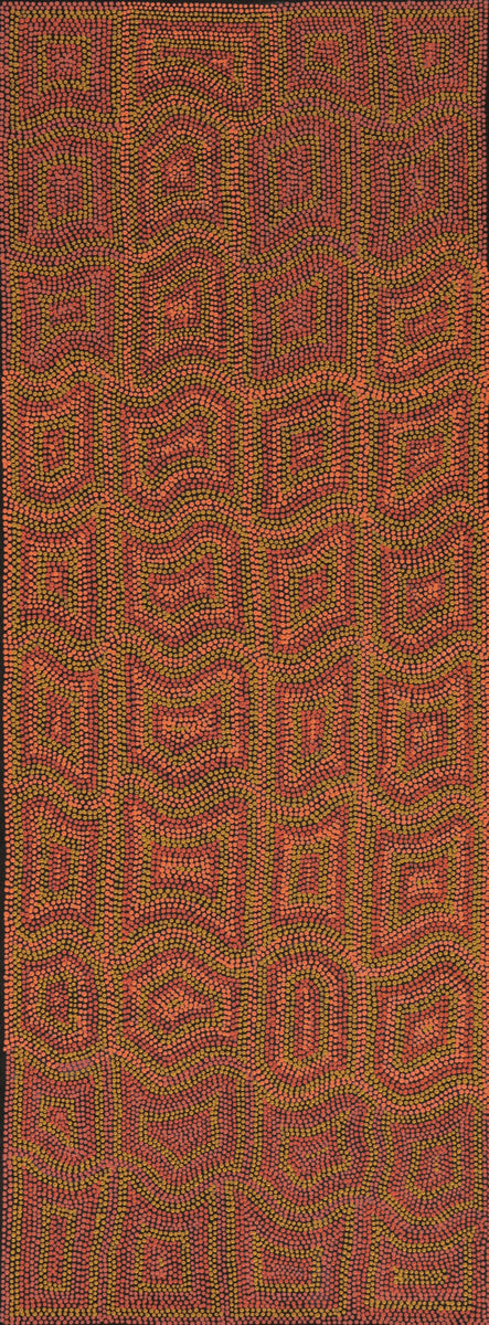 Aboriginal Art by Margaret Donegan, Kungkarangkalpa (Seven Sisters Story), 122x45cm - ART ARK®